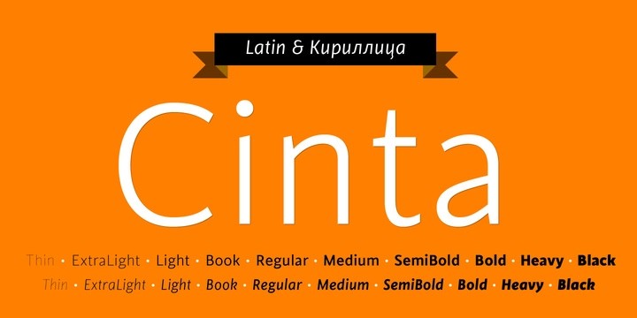 Beispiel einer Cinta Light Italic-Schriftart